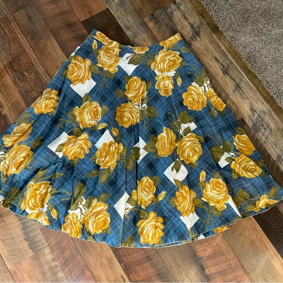 Anthropologie Odille Floral Full Skirt 2 - Picture 3 of 5